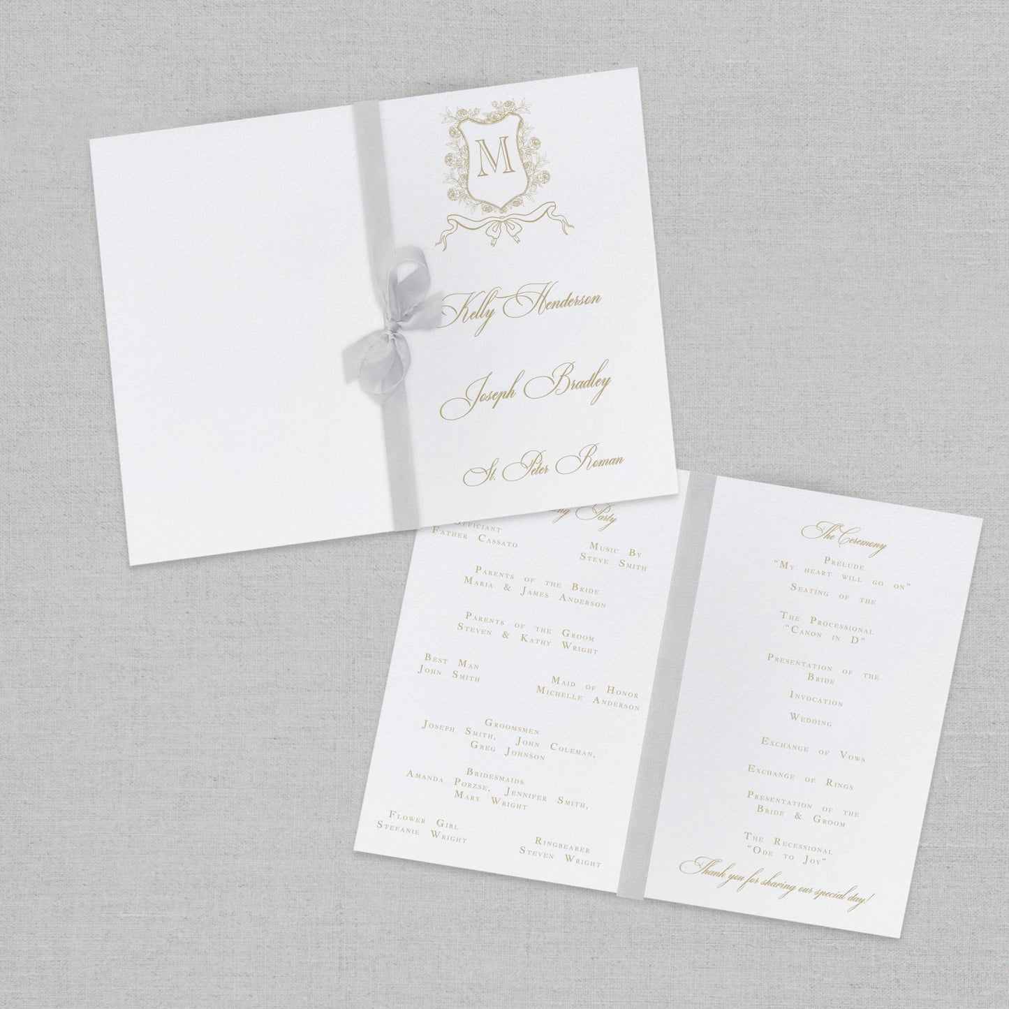 Classic Wedding Programs- Sofia