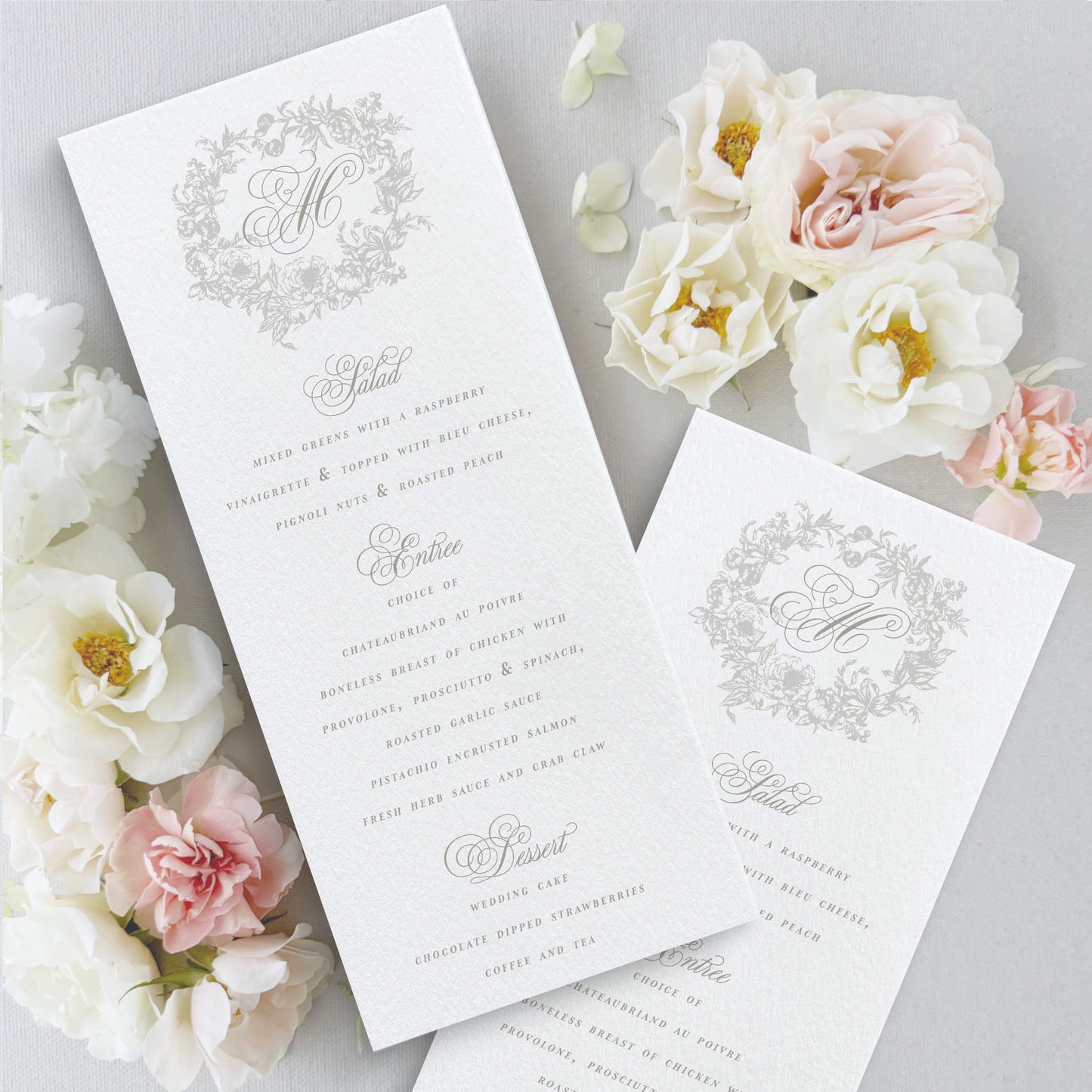 Floral Wedding Menu Card- Fleur