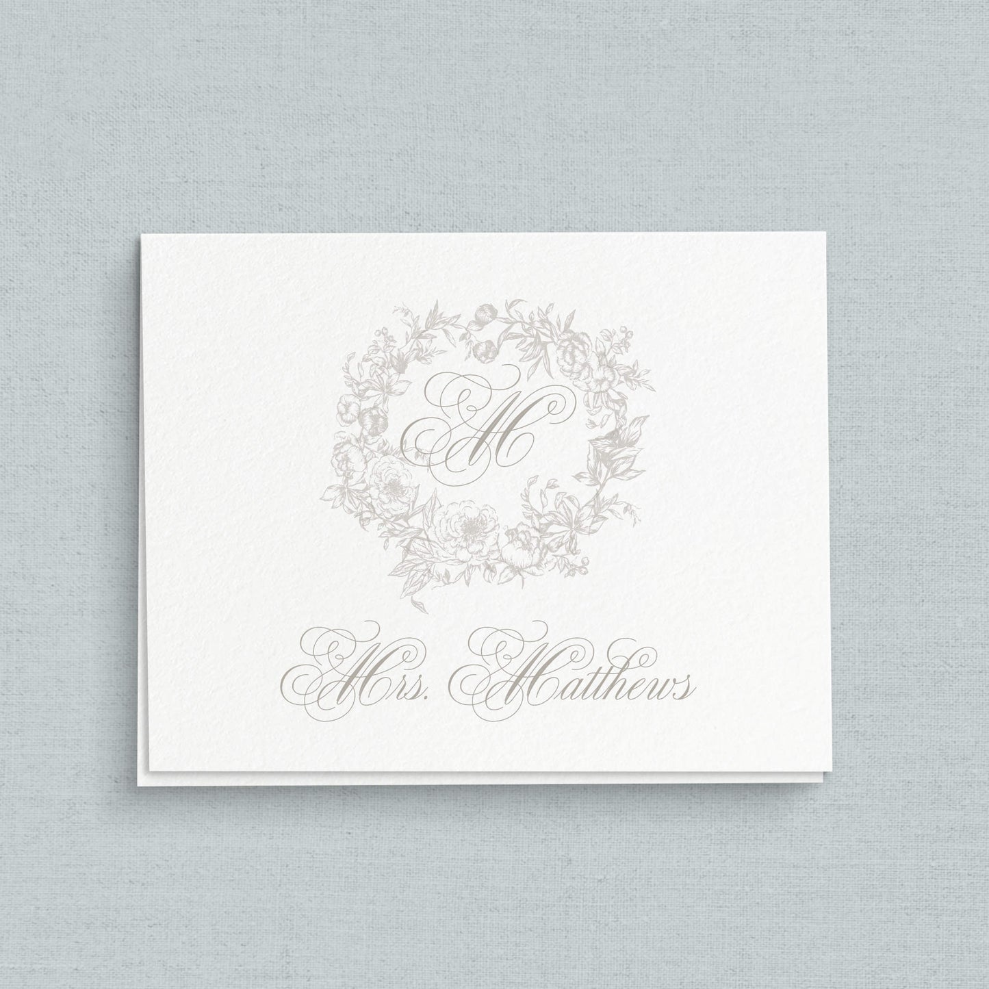 Monogram Stationery for Bridal Shower, Wedding or Teacher Gift -Fleur