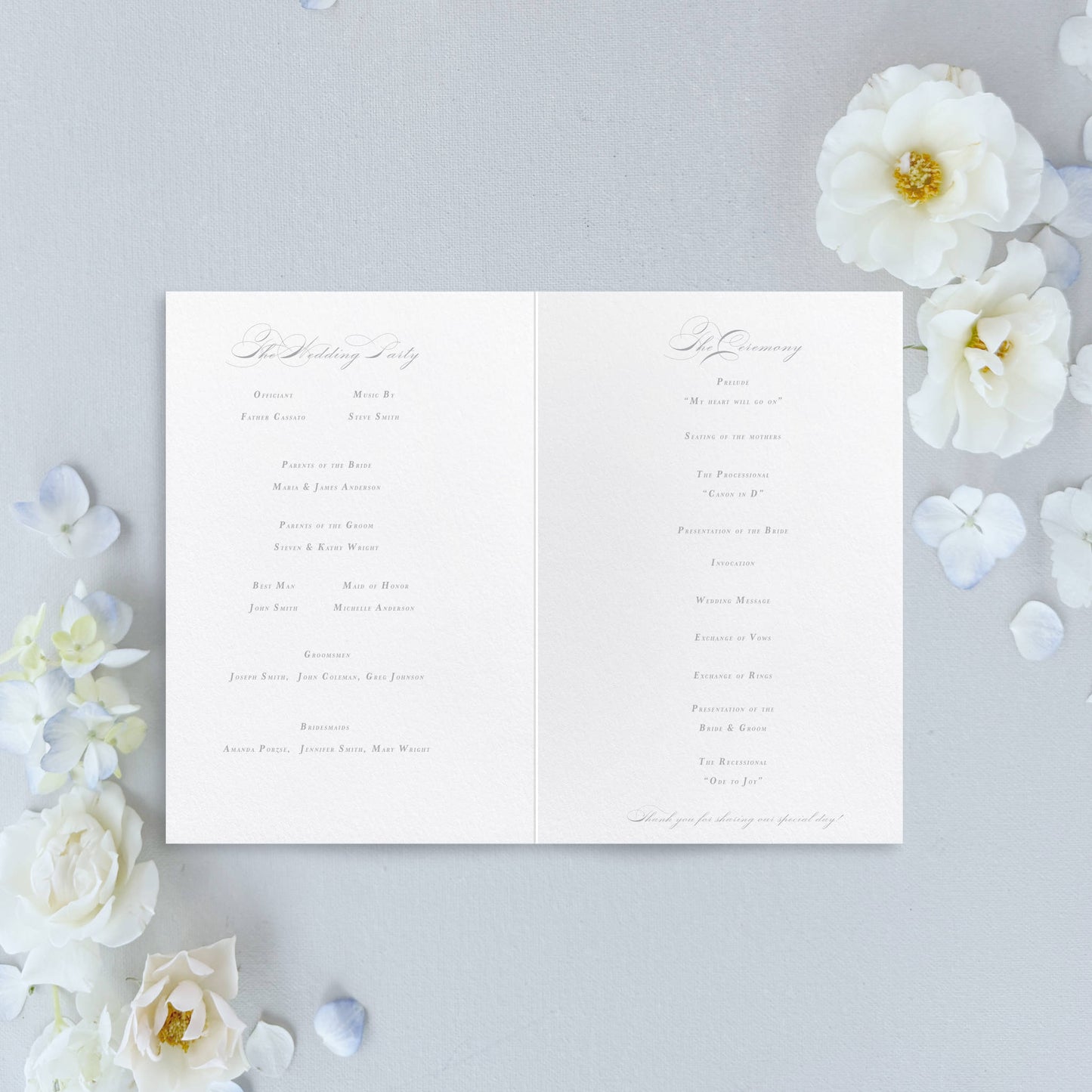 Traditional Wedding Programs- Margaux